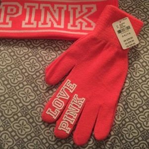 Pink headband and glove set